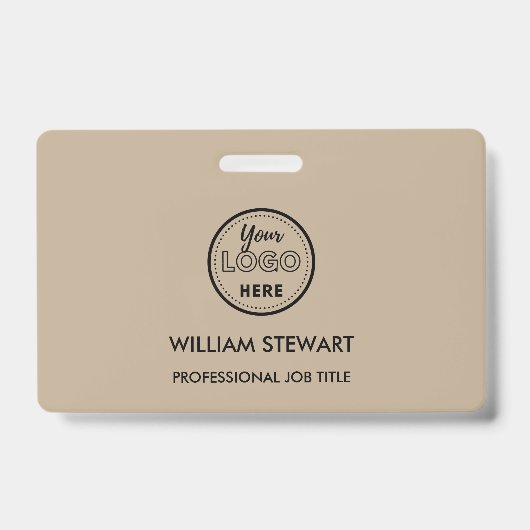 Rustic Business Logo Company Employee Personal Badge (Voorkant)
