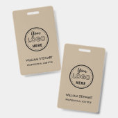 Rustic Business Logo Company Employee Personal Badge (Voor- en achterkant)