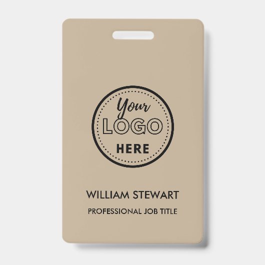 Rustic Business Logo Company Employee Personal Badge (Voorkant)