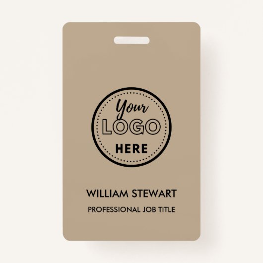 Rustic Business Logo Company Employee Personal Badge (Voorkant)