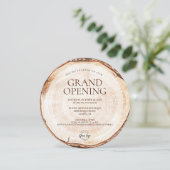 Rustic Business logo Grand opening Hout thema Kaart (Staand voorkant)