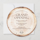 Rustic Business logo Grand opening Hout thema Kaart (Voorkant)