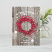 Rustic Business Winter Berry Wood op maat Feestdagenkaart (Staand voorkant)