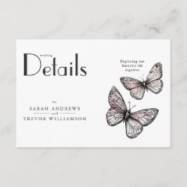 Rustic Butterflies Sketch Blush  Informatiekaartje