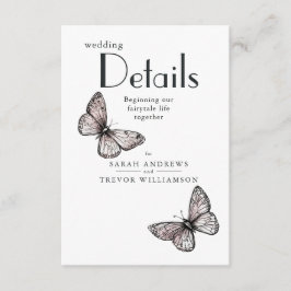 Rustic Butterflies Sketch Blush  Informatiekaartje
