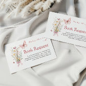 Rustic Butterfly Baby shower Boek Aanvraag Informatiekaartje