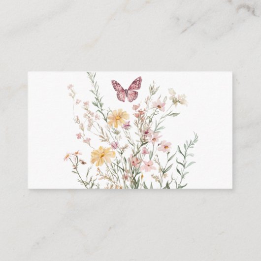 Rustic Butterfly Baby shower Boek Aanvraag Informatiekaartje (Achterkant)