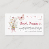 Rustic Butterfly Baby shower Boek Aanvraag Informatiekaartje (Voorkant)