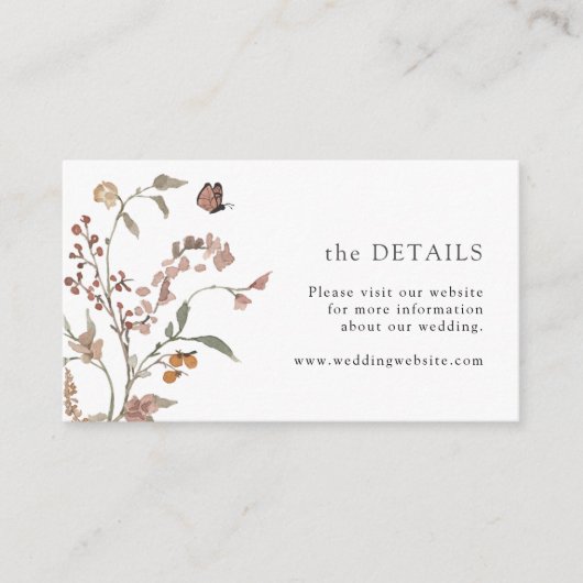 Rustic Butterfly Boho Details Kaart (Voorkant)