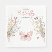 Rustic Butterfly Wildflower en Bow Baby shower Servet (Voorkant)