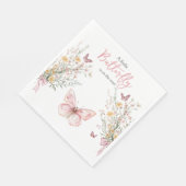 Rustic Butterfly Wildflower en Bow Baby shower Servet (Hoek)