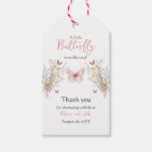 Rustic Butterfly Wildflower Floral Baby shower Cadeaulabel (Voorkant)