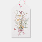 Rustic Butterfly Wildflower Floral Baby shower Cadeaulabel (Achterkant)