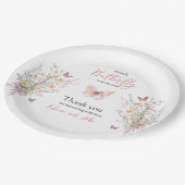 Rustic Butterfly Wildflower Floral Baby shower Papieren Bordje (Gekanteld)
