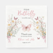 Rustic Butterfly Wildflower Floral Baby shower Servet (Voorkant)