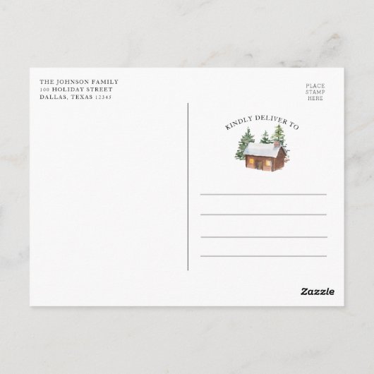 Rustic Cabin Buffalo kersttjoyful Briefkaart (Achterkant)