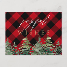 Rustic Cabin Buffalo kersttjoyful Briefkaart