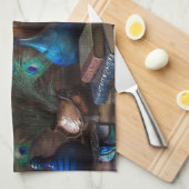 Rustic Cabin by lamplight scene bruin blauw Theedoek (Quarter Fold)