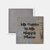 Rustic Cabin Camping Tree Bark Foto Natuur Magneet (Voorkant / Achterkant)
