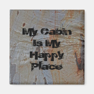 Rustic Cabin Camping Tree Bark Foto Natuur Magneet