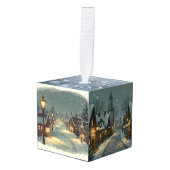 Rustic Cabin Christmas Ornament | Warm Cozy Winter (Voorkant hoekig)