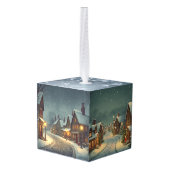 Rustic Cabin Christmas Ornament | Warm Cozy Winter (Achter hoekig)