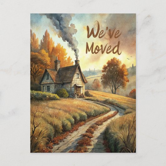 Rustic Cabin Country Home Nieuw adres We hebben ve Briefkaart (Voorkant)