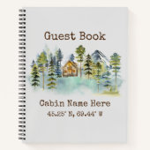 Rustic Cabin Custom Coordinates Guest Book Notitieboek (Voorkant)