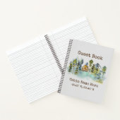 Rustic Cabin Custom Coordinates Guest Book Notitieboek (Binnen)
