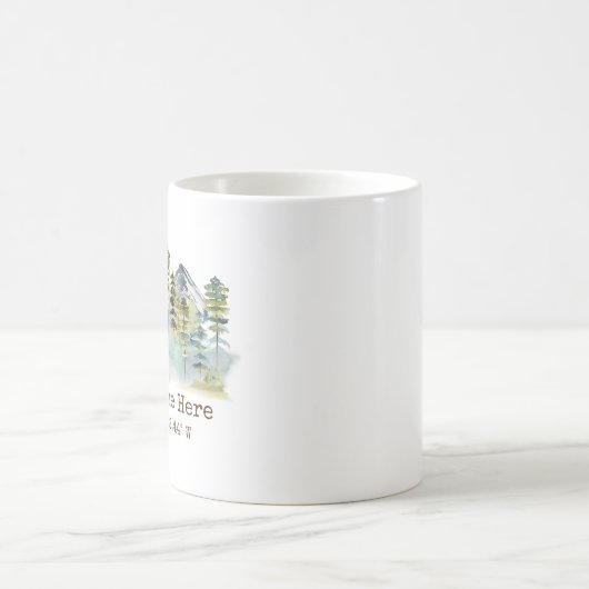 Rustic Cabin Custom Coordinates Pinery Mountain Koffiemok (Center)