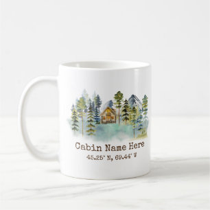 Rustic Cabin Custom Coordinates Pinery Mountain Koffiemok