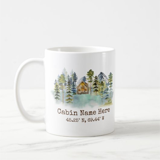 Rustic Cabin Custom Coordinates Pinery Mountain Koffiemok (Links)
