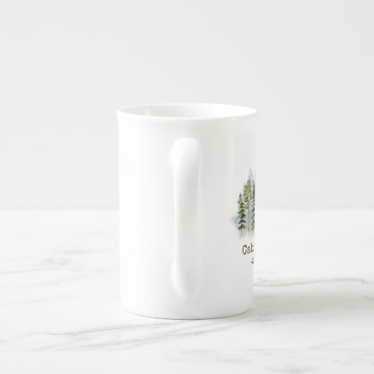 Rustic Cabin Custom Coordinates Pinery Mountain Porselein Kop (Achterkant)