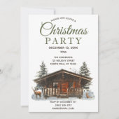 Rustic Cabin Forest Deer Kardinaal Kerstfeest Kaart (Voorkant)