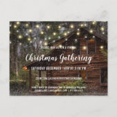 Rustic Cabin Lights Virtual Christmas Party Uitnod Uitnodiging Briefkaart (Voorkant)