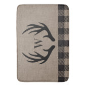 Rustic Cabin Lodge Antlers Monogrammed Bath Mat (Voorkant Verticaal)