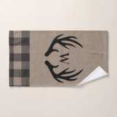 Rustic Cabin Lodge Antlers Monogrammed Hand Towel Handdoek (Handdoek)
