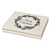 Rustic Cabin Merry Winter Wreath Gift Rubberstempel (Stempel)