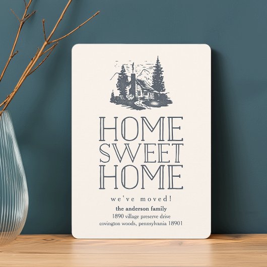 Rustic  Cabin Moving Announcement Aankondiging