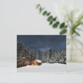 Rustic Cabin Snow Briefkaart (Staand voorkant)