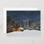 Rustic Cabin Snow Briefkaart (Voorkant / Achterkant)