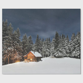 Rustic Cabin Snow Cadeaupapier