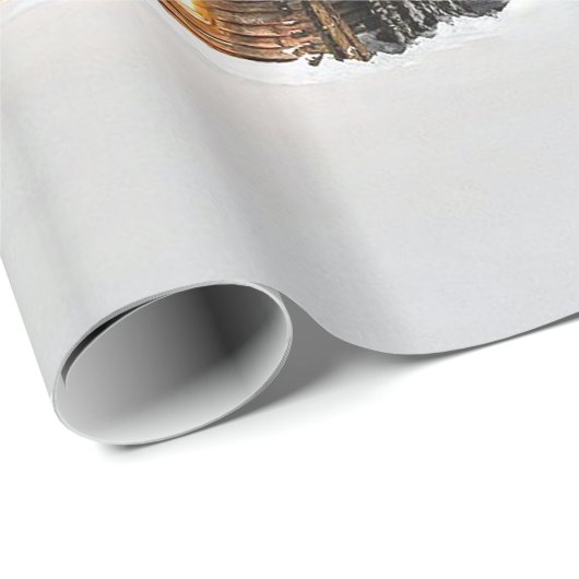 Rustic Cabin Snow Cadeaupapier (Rol Hoek)