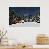 Rustic Cabin Snow Poster (Keuken)