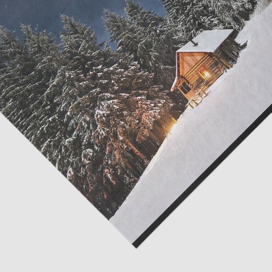 Rustic Cabin Snow Tissuepapier (Detail)