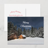 Rustic Cabin Snow Winter Kerstmis Briefkaart (Voorkant / Achterkant)