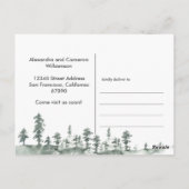 Rustic Cabin Waterverf Verplaatst Nieuw Adres Briefkaart (Achterkant)