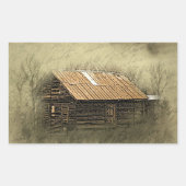 Rustic Cabin Weathered Briefkaart Rechthoekige Sticker (Voorkant)