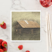 Rustic Cabin  Weathered Briefkaart Servet (Insitu)