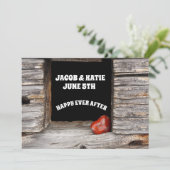 RUSTIC CABIN WEDDING INVITATIONS CUSTOM KAART (Staand voorkant)